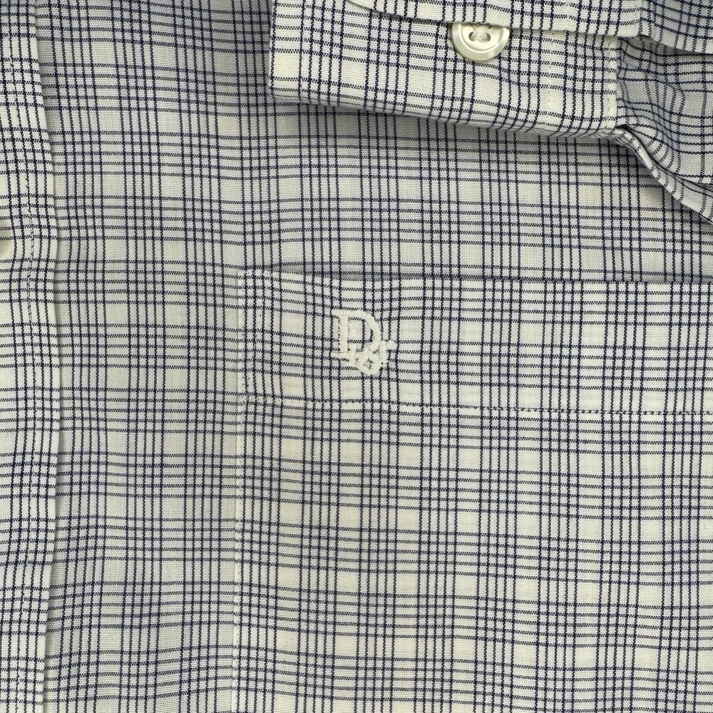 Christian Dior Monsieur Mens 16 32/33 Cotton Dress Shirt Long Sleeve Blue White - Picture 3 of 8